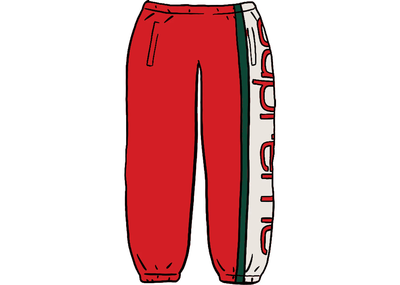 Supreme Big Logo Paneled Sweatpant Red