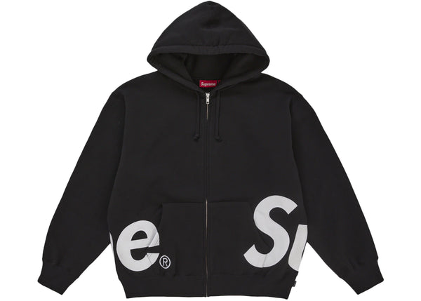 Supreme Big Logo Zip Up Hooded Sweatshirt Black – Side Kicks