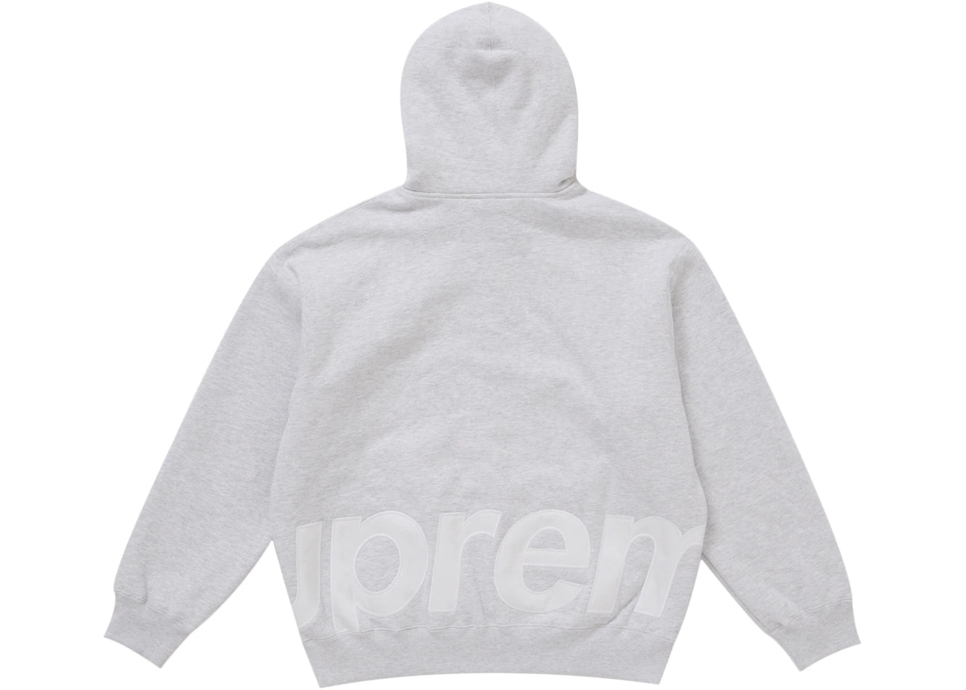 Supreme Big Logo Zip Up Hooded Sweatshirt Heather Grey