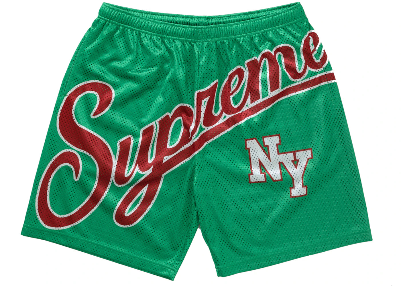 Supreme Big Script Mesh Short Green