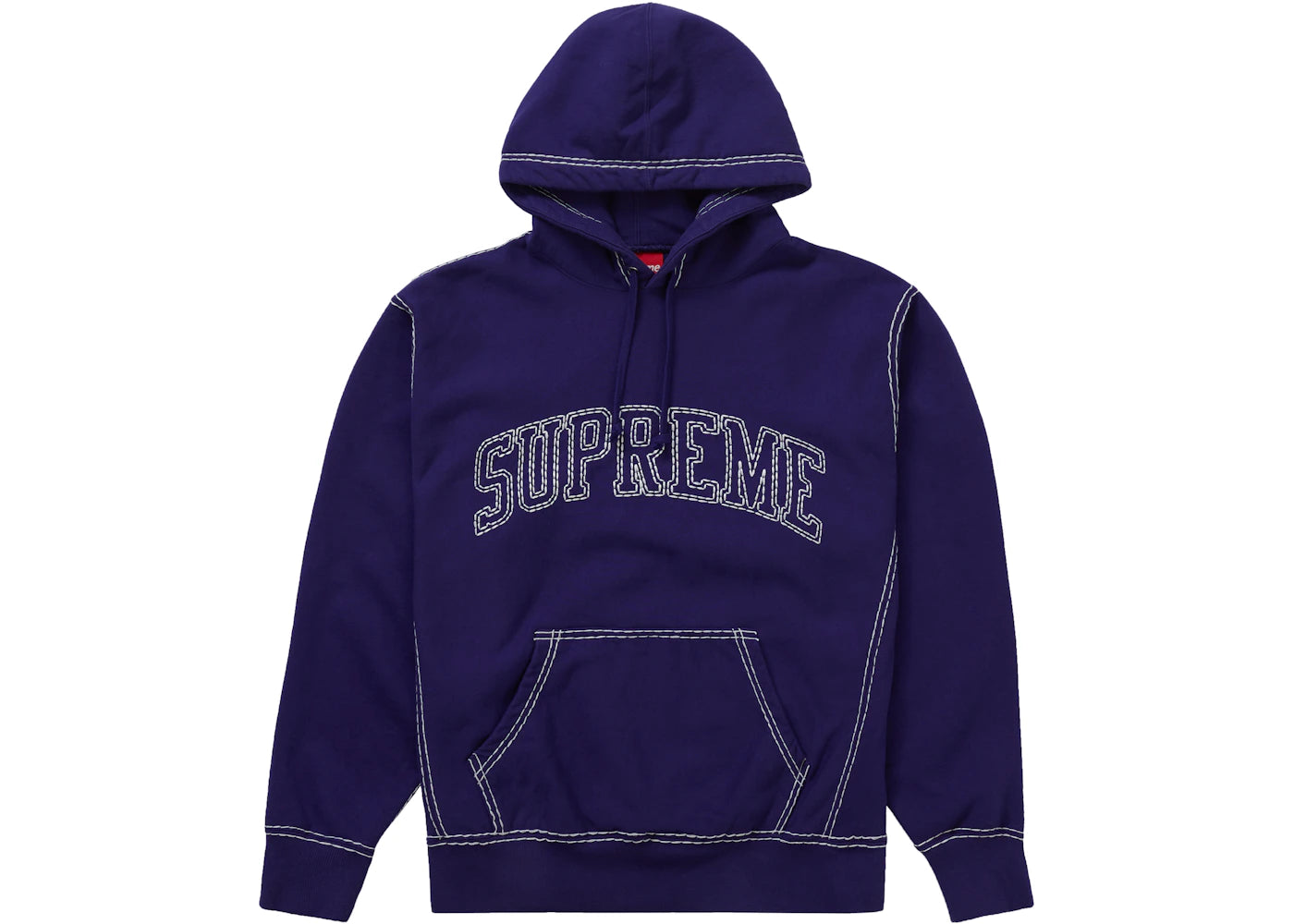 Supreme Big Stitch Hooded Sweatshirt Dark Royal