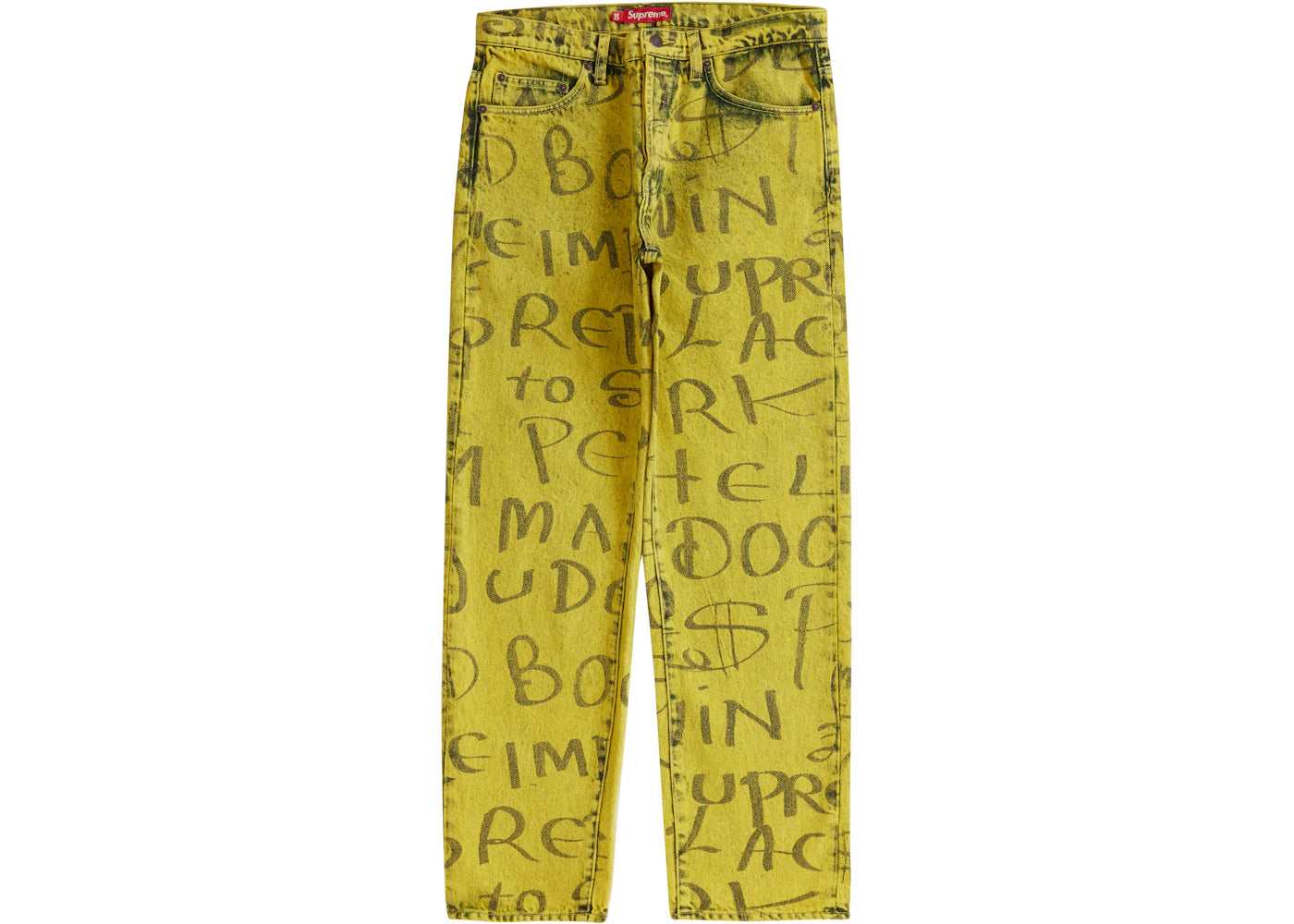 Supreme Black Ark Regular Jean Fluorescent Yellow