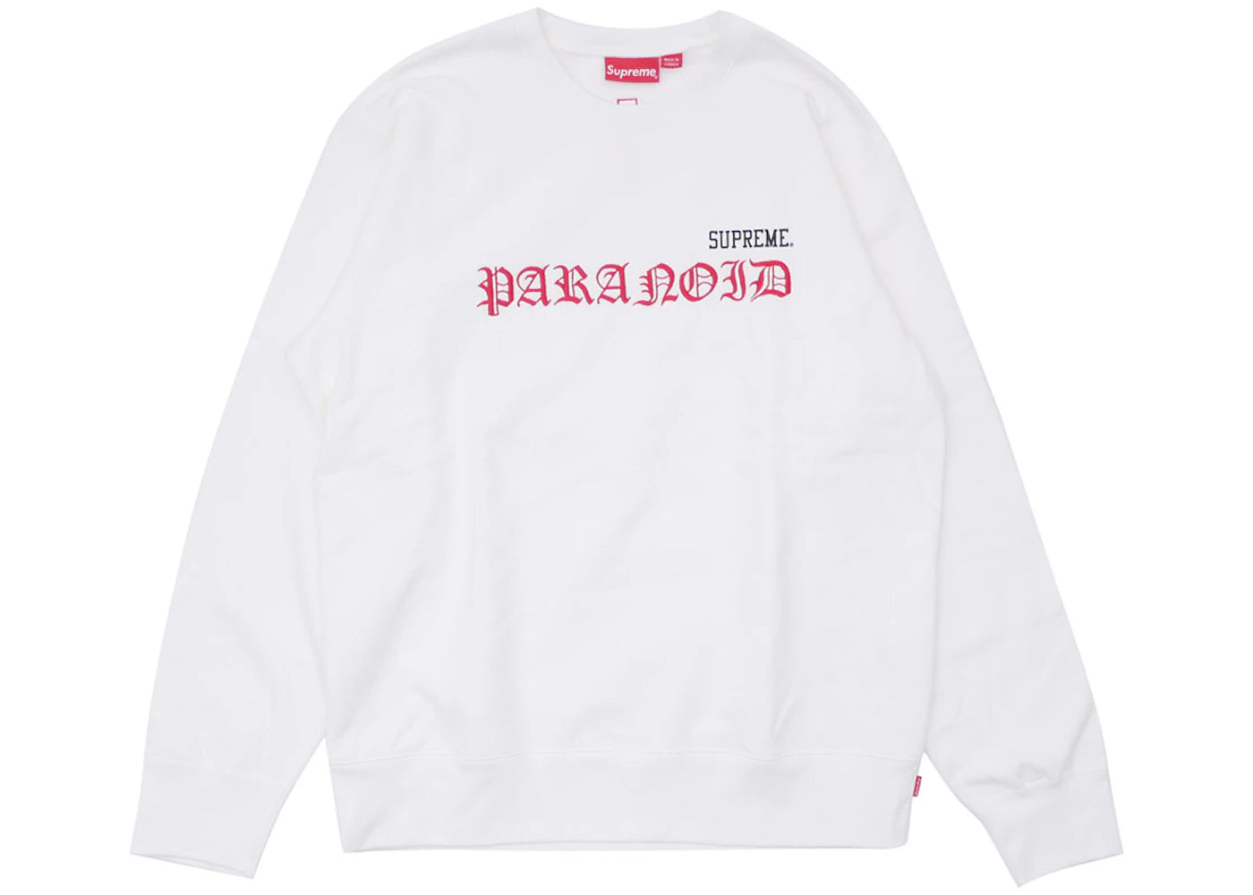 Supreme Black Sabbath Paranoid Crewneck White