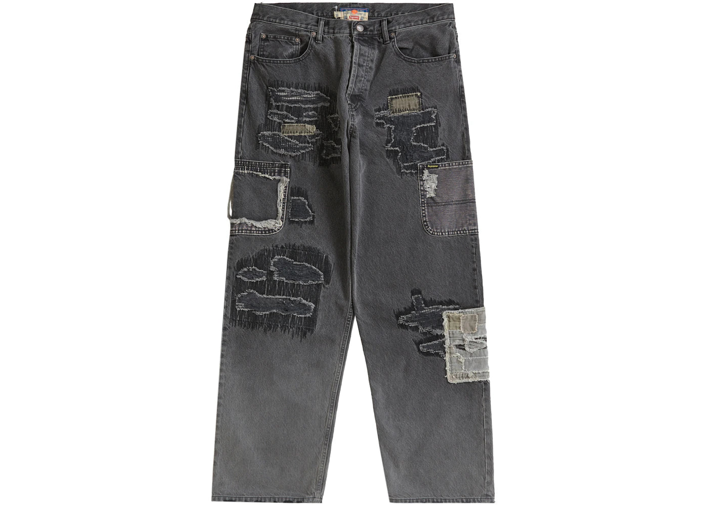 Supreme Blackmeans Mended Loose Fit Jean Washed Black