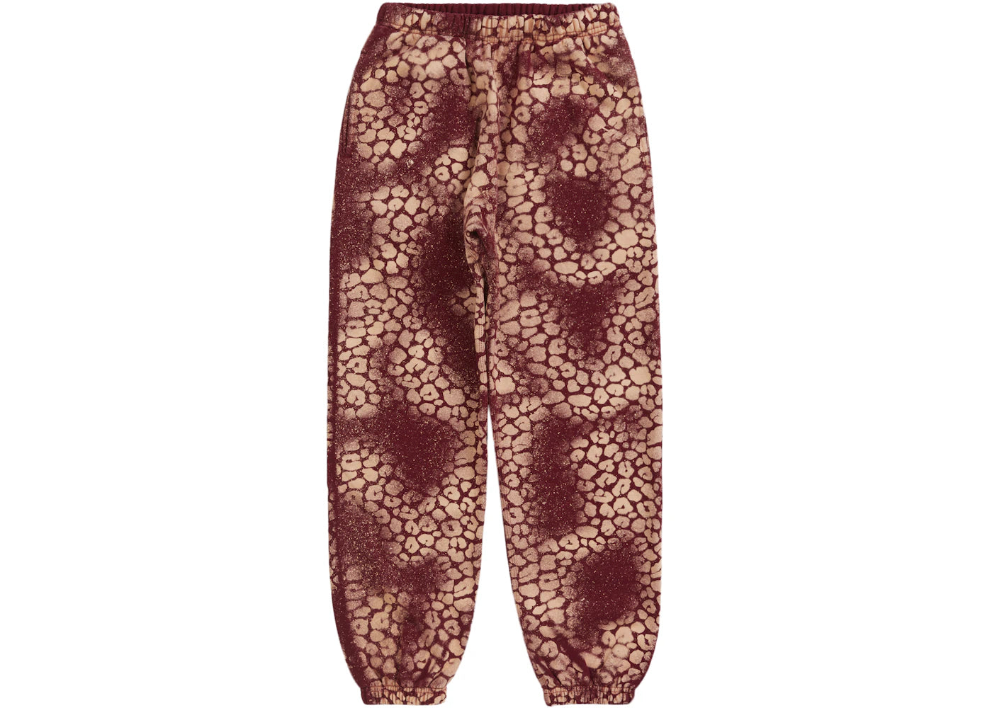 Supreme Bleached Leopard Sweatpant Cardinal