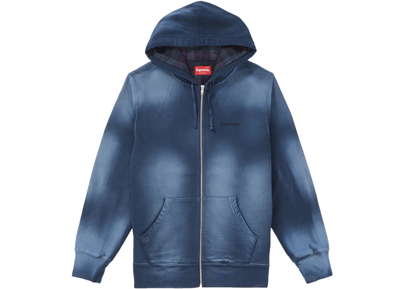 Supreme Bleached Zip Up Sweatshirt Navy