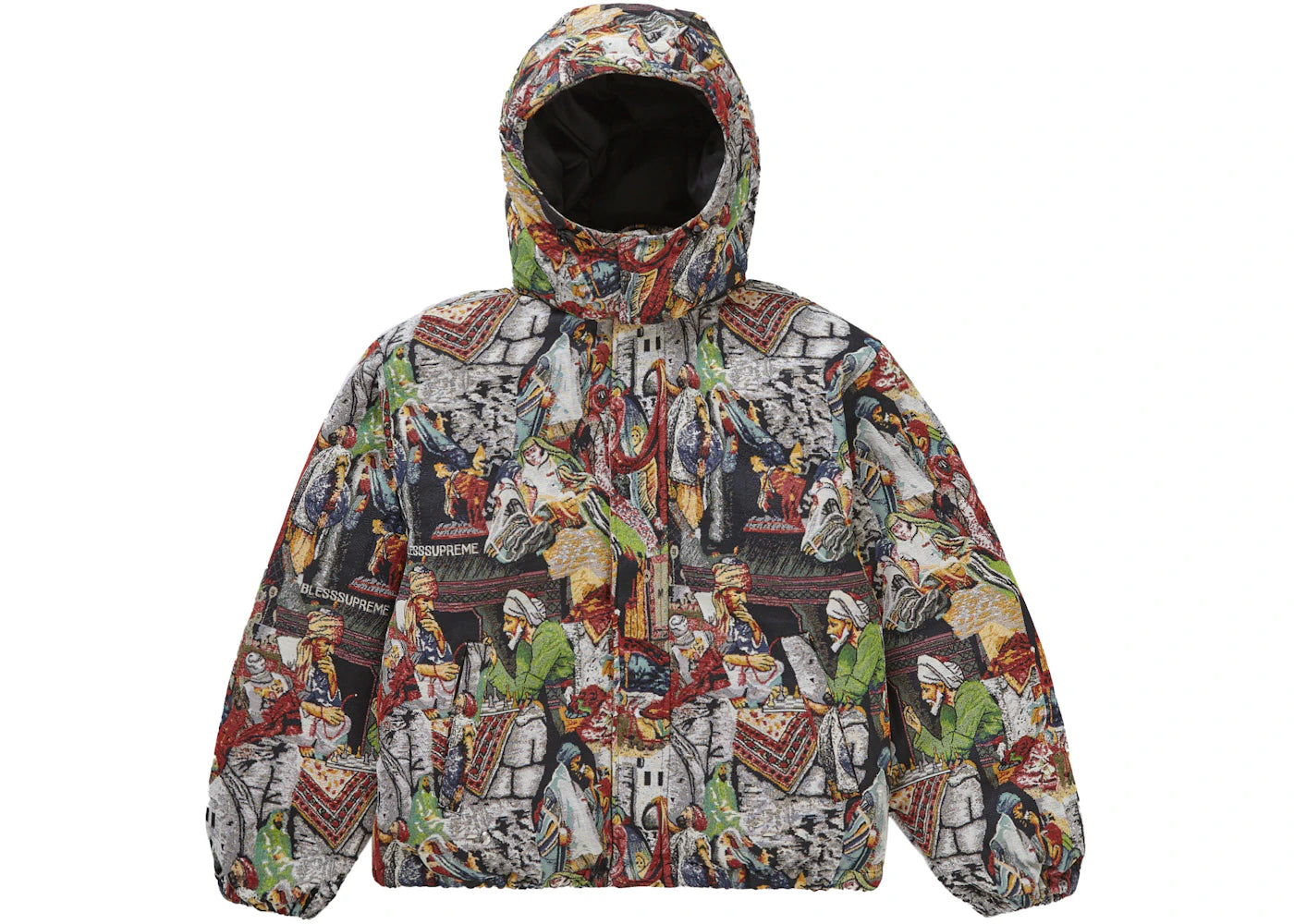 Supreme Bless Tapestry Down Puffer Jacket Multicolor