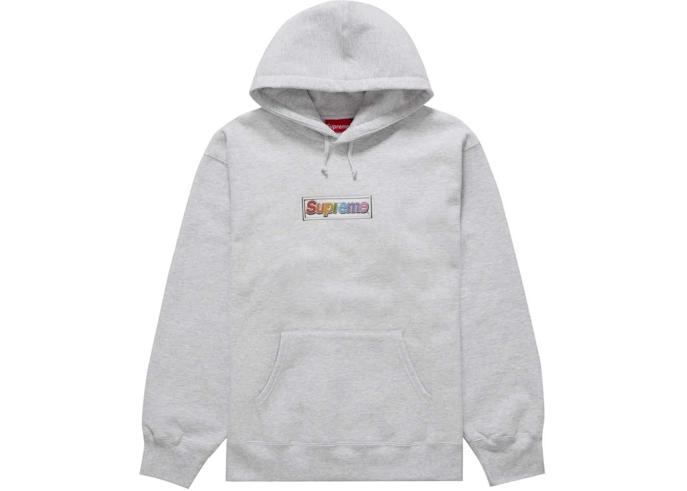 Supreme Bling Box Logo Hooded Sweatshirt Ash Grey