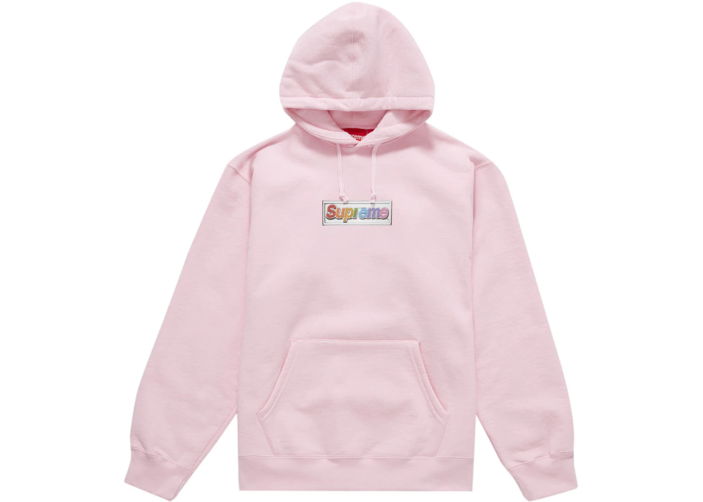 Supreme Bling Box Logo Hooded Sweatshirt Light Pink