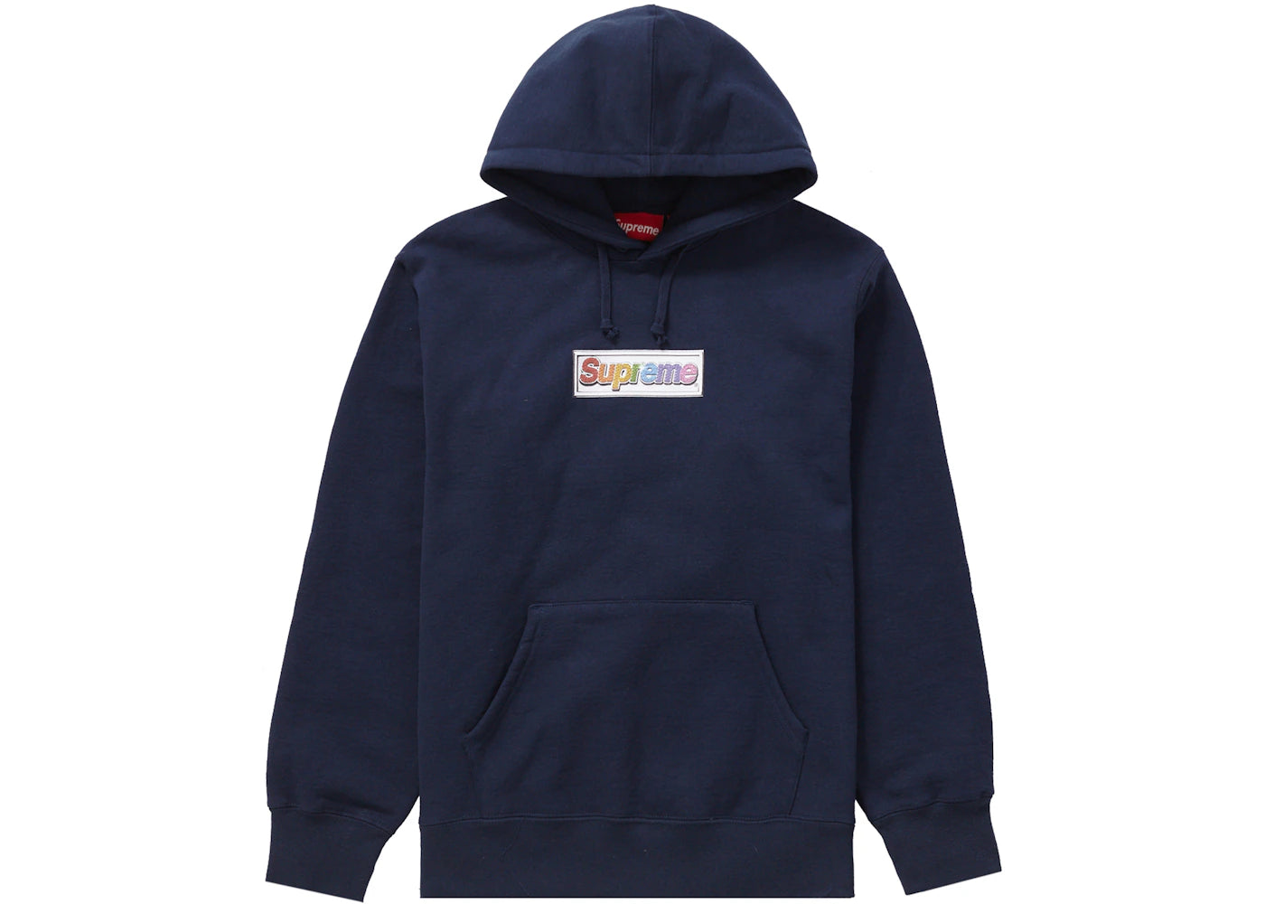 Supreme Bling Box Logo Hooded Sweatshirt Navy