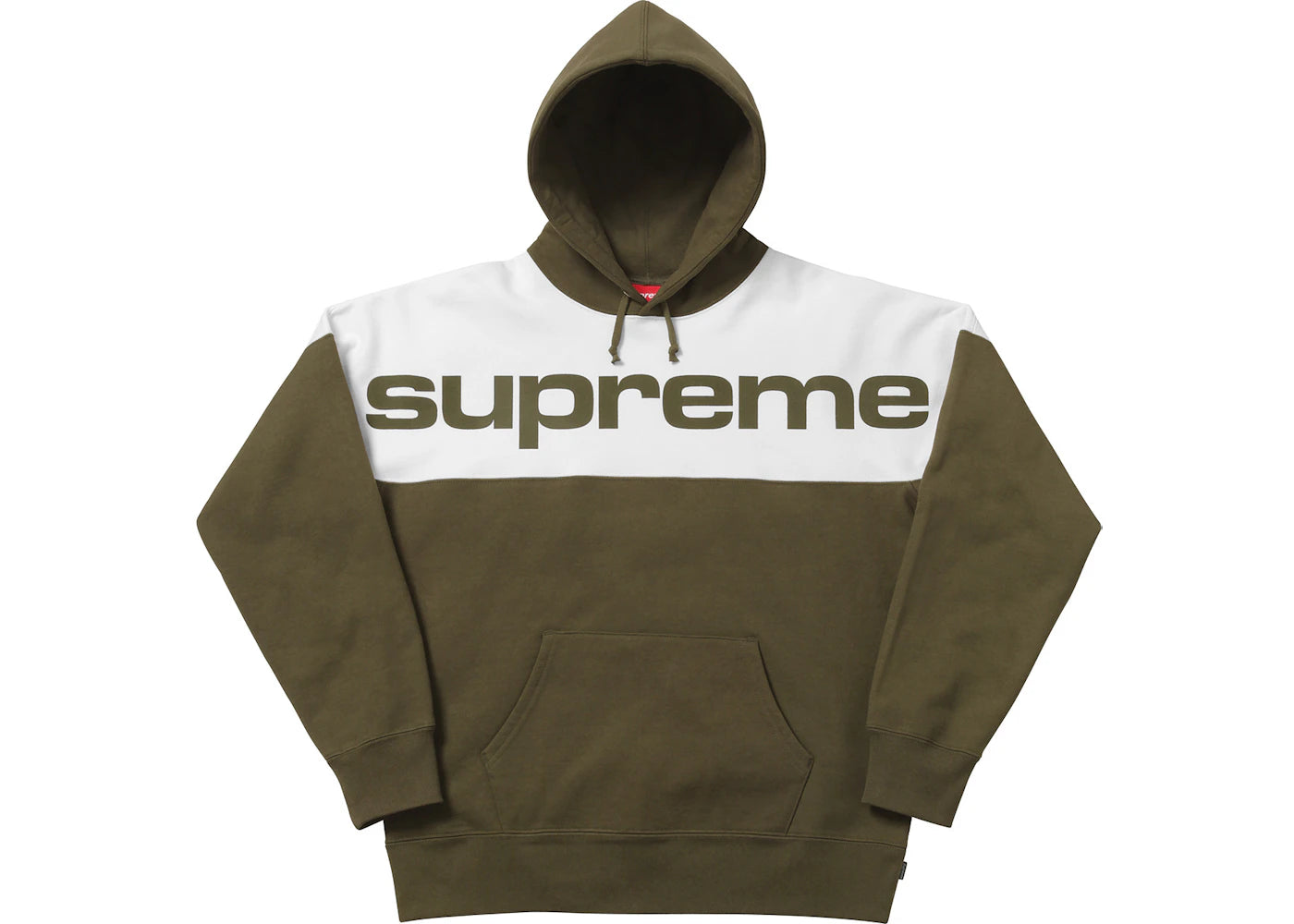 Supreme Blocked Hoodie Dark Olive