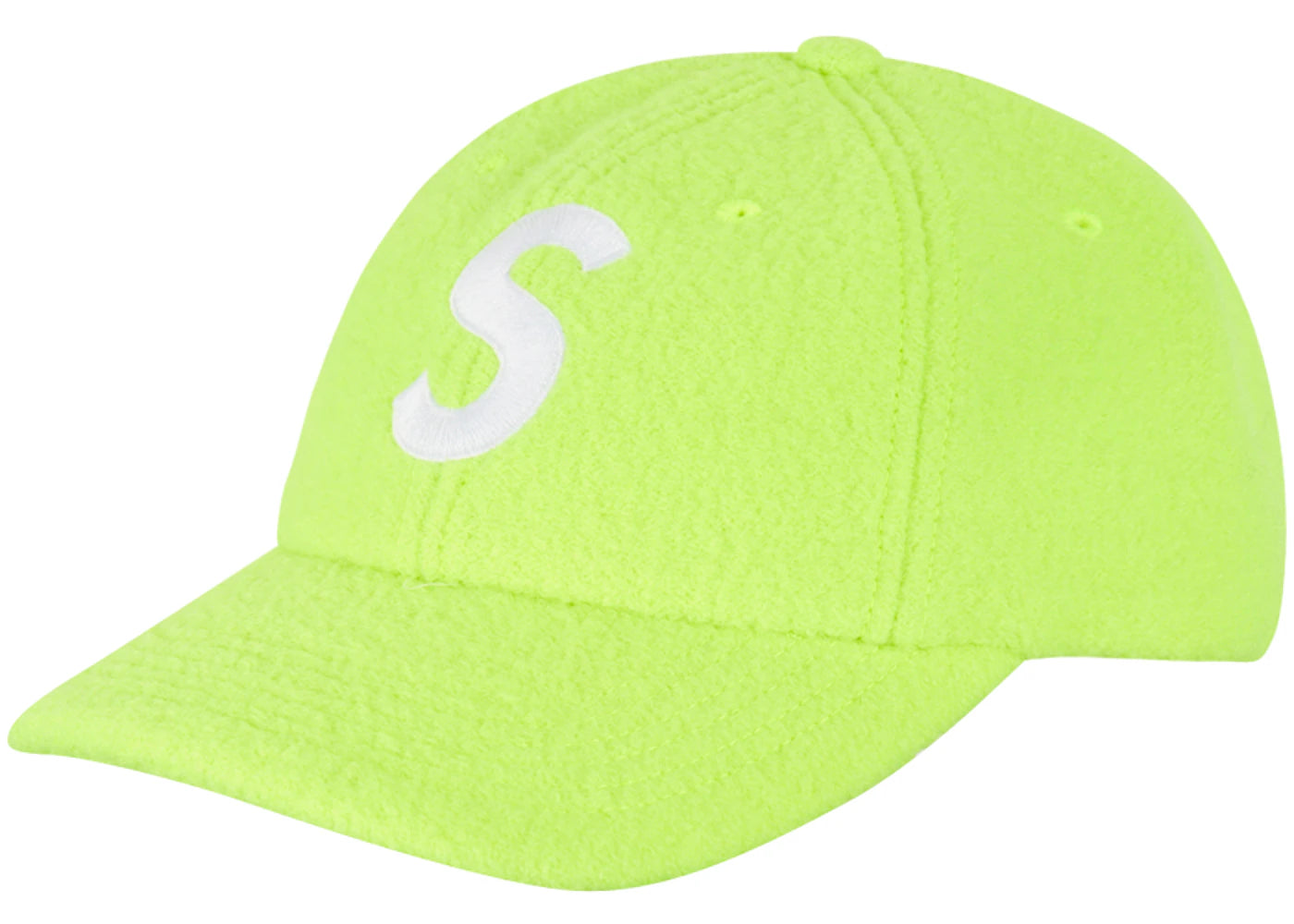 Supreme Boiled Wool S Logo 6-Panel Fluorescent Green