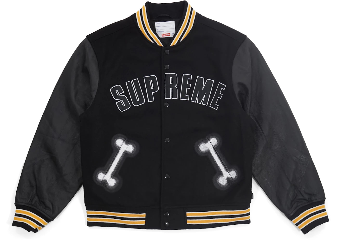 Supreme Bone Varsity Jacket Black