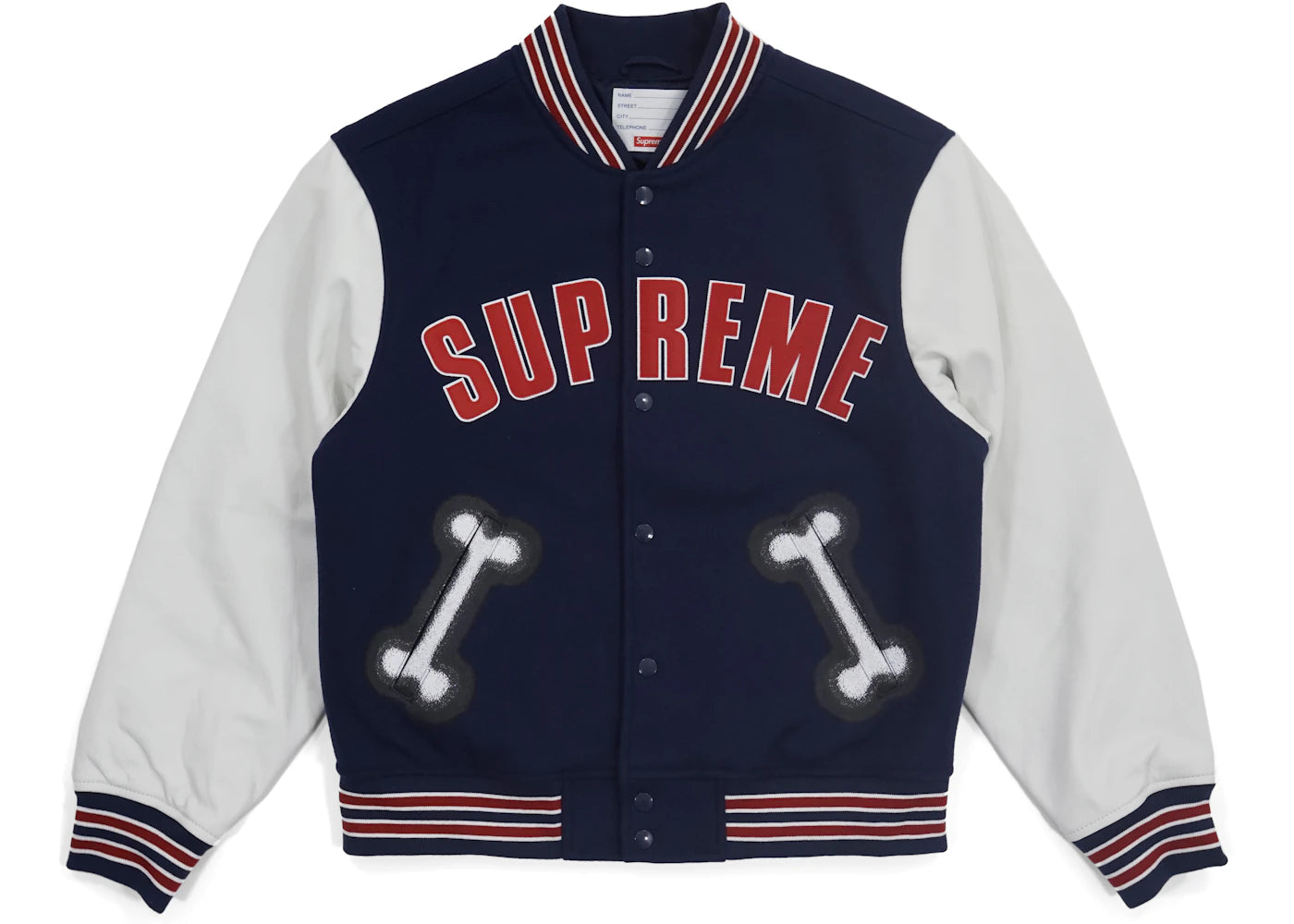 Supreme Bone Varsity Jacket Navy
