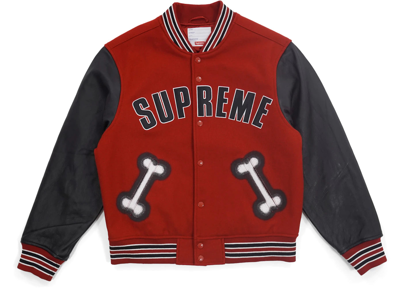 Supreme Bone Varsity Jacket Red