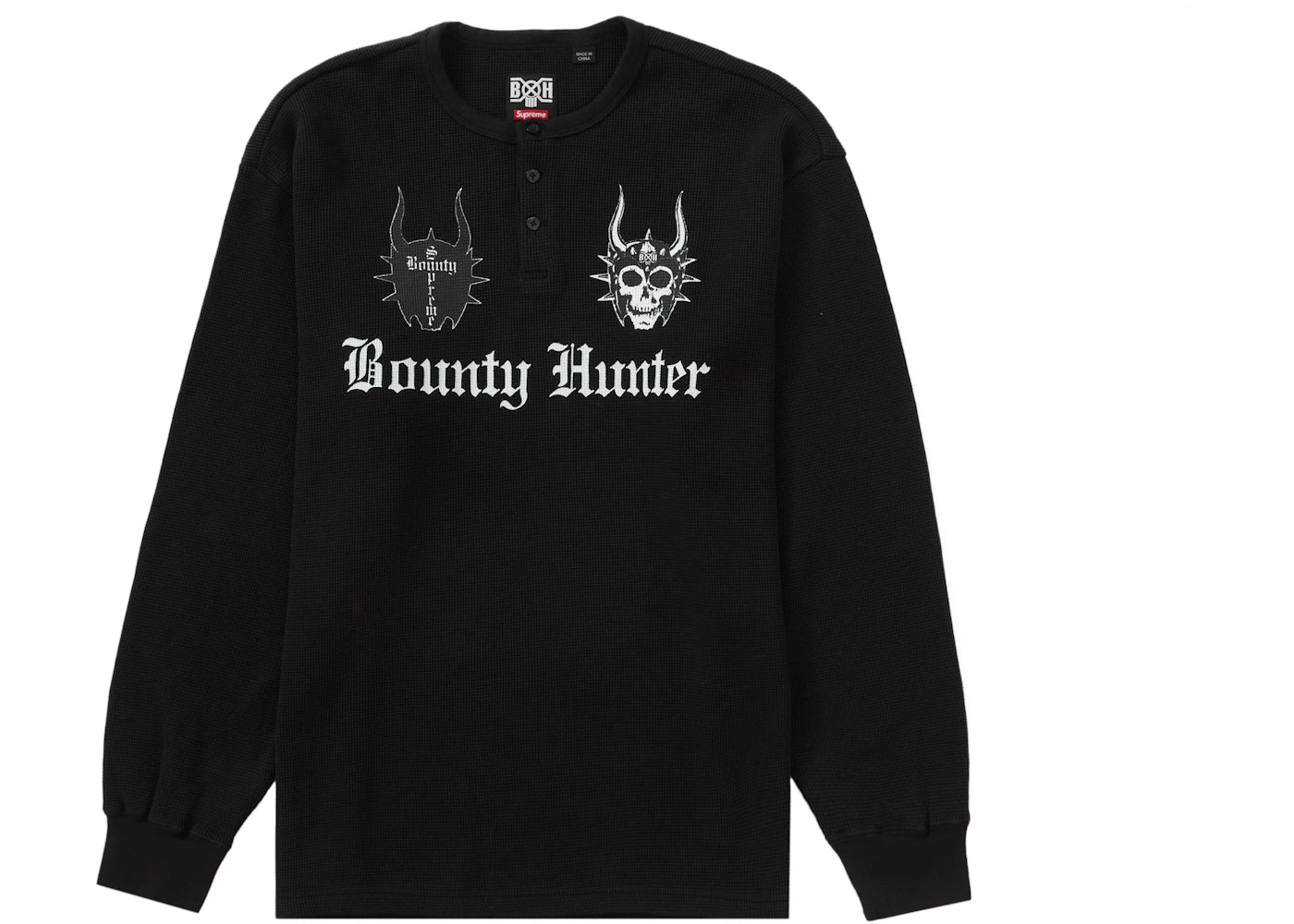 Supreme Bounty Hunter Thermal Henley L/S Top Black