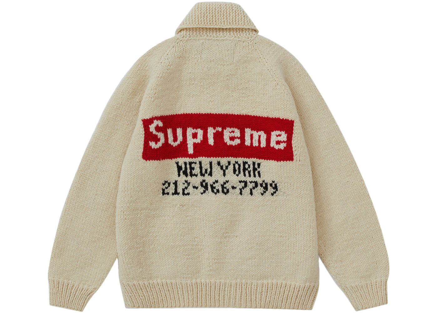 Supreme Box Logo Cowichan Sweater Natural