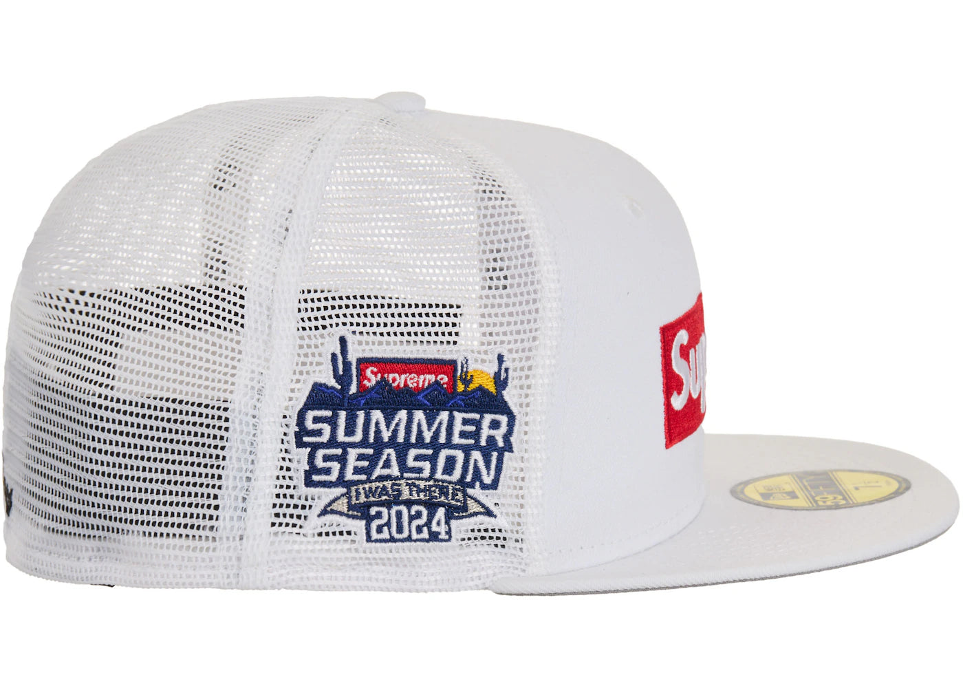Supreme Box Logo Mesh Back New Era Cap (SS24) White – Side Kicks Supreme Box Logo Mesh Back New Era Cap (SS24) White – Side Kicks