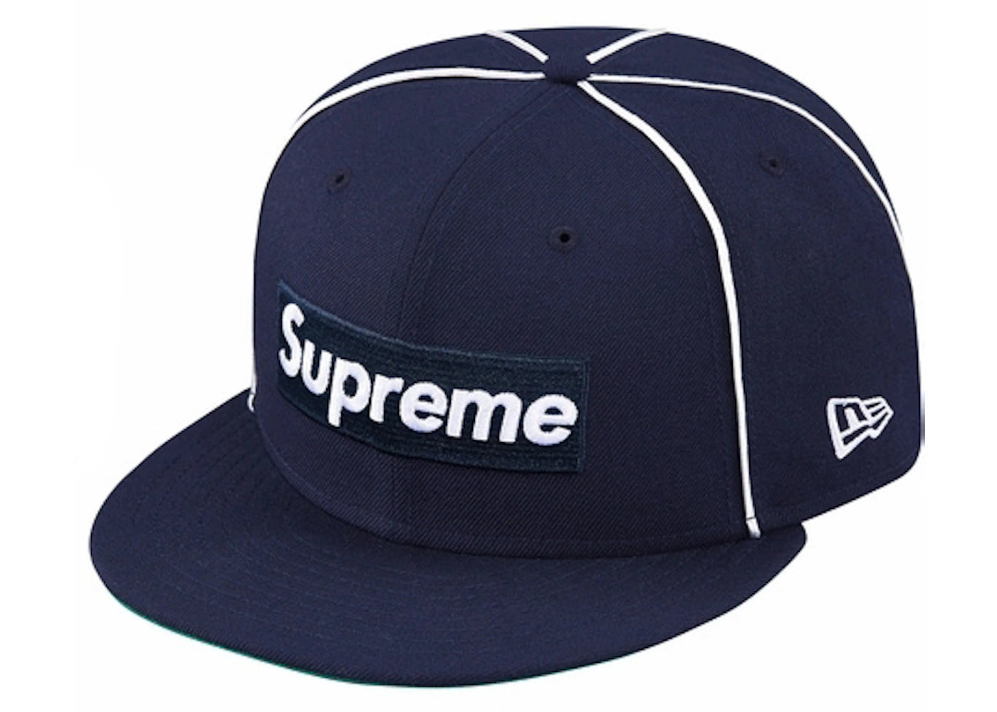 Supreme Box Logo Piping New Era Cap Navy