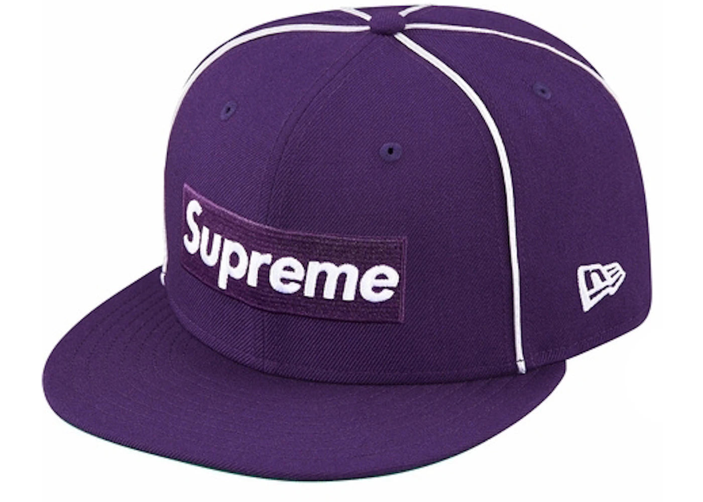 Supreme Box Logo Piping New Era Cap Purple