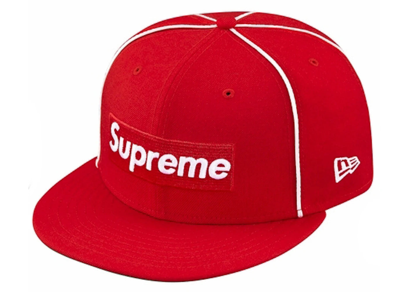 Supreme Box Logo Piping New Era Cap Red