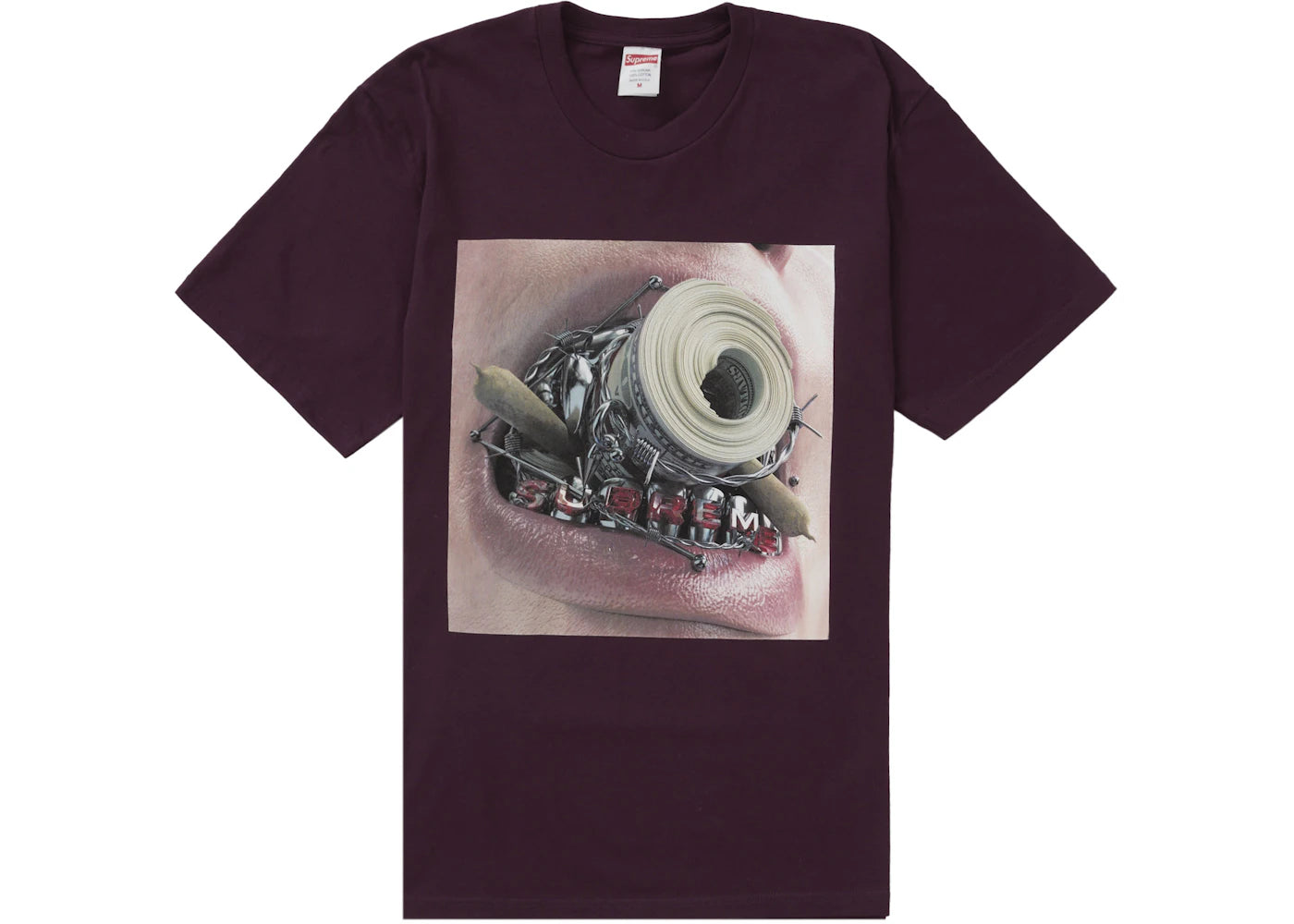 Supreme Braces Tee Eggplant