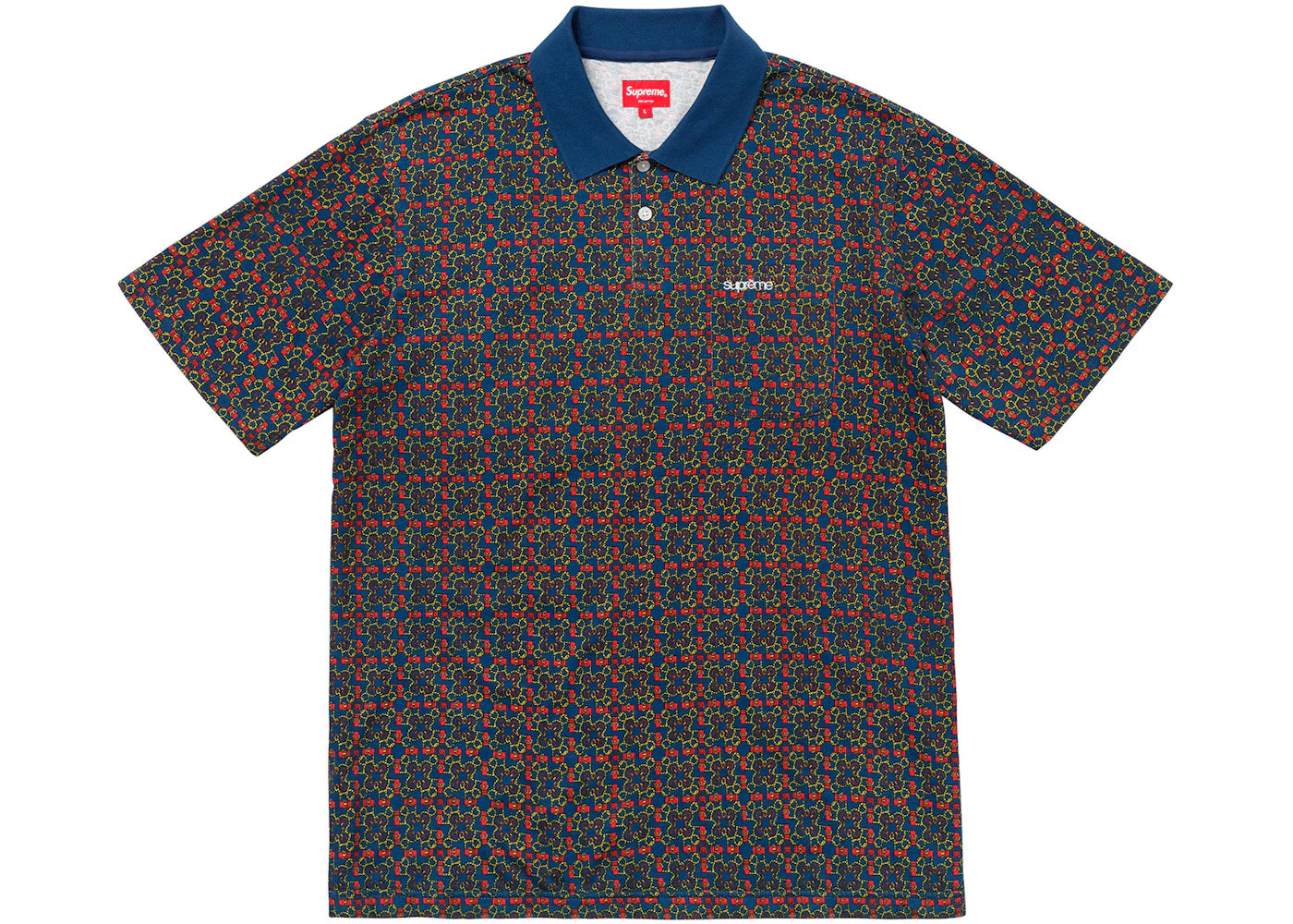 Supreme Bridle Print Polo Navy