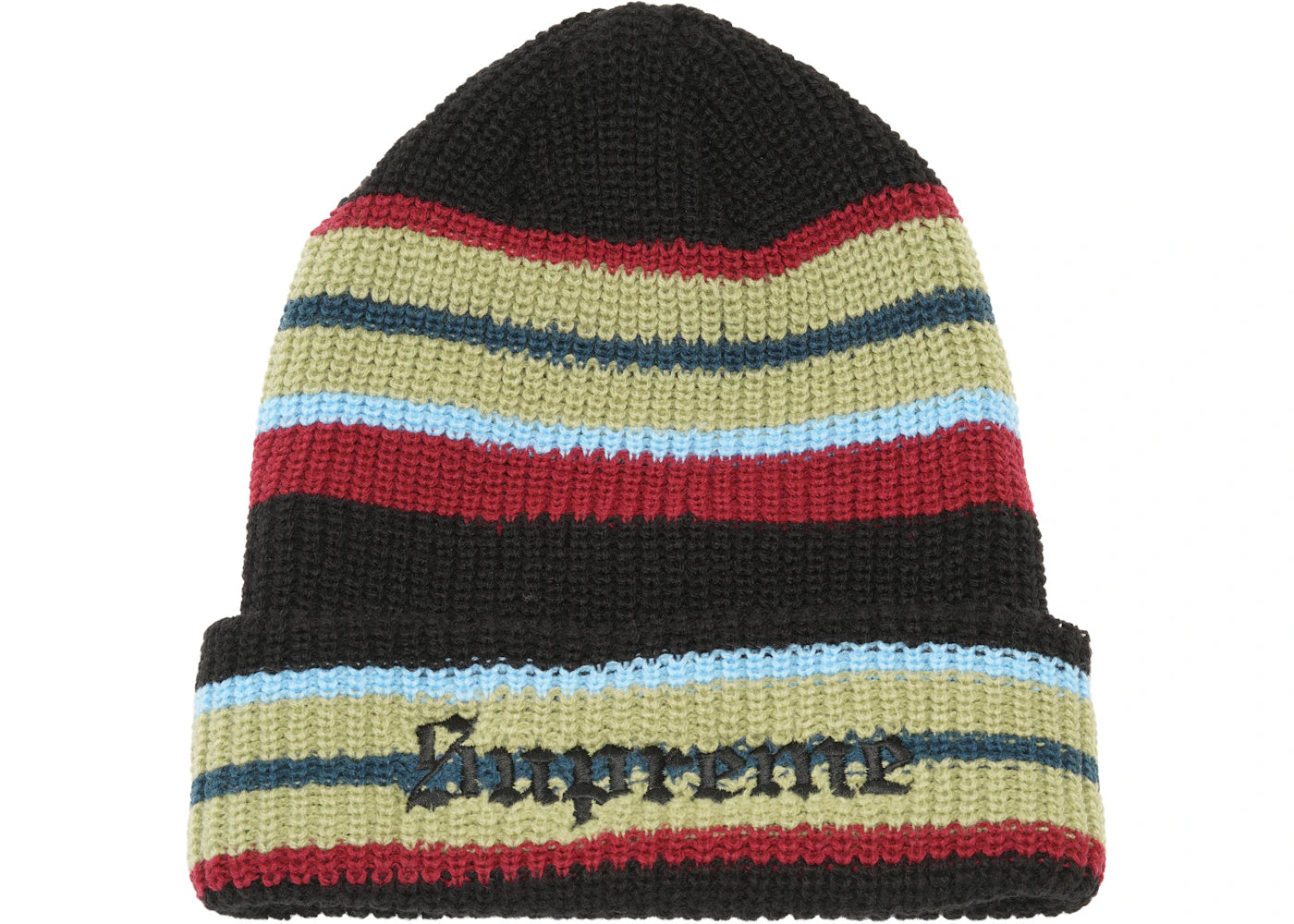Supreme Bright Stripe Beanie Black