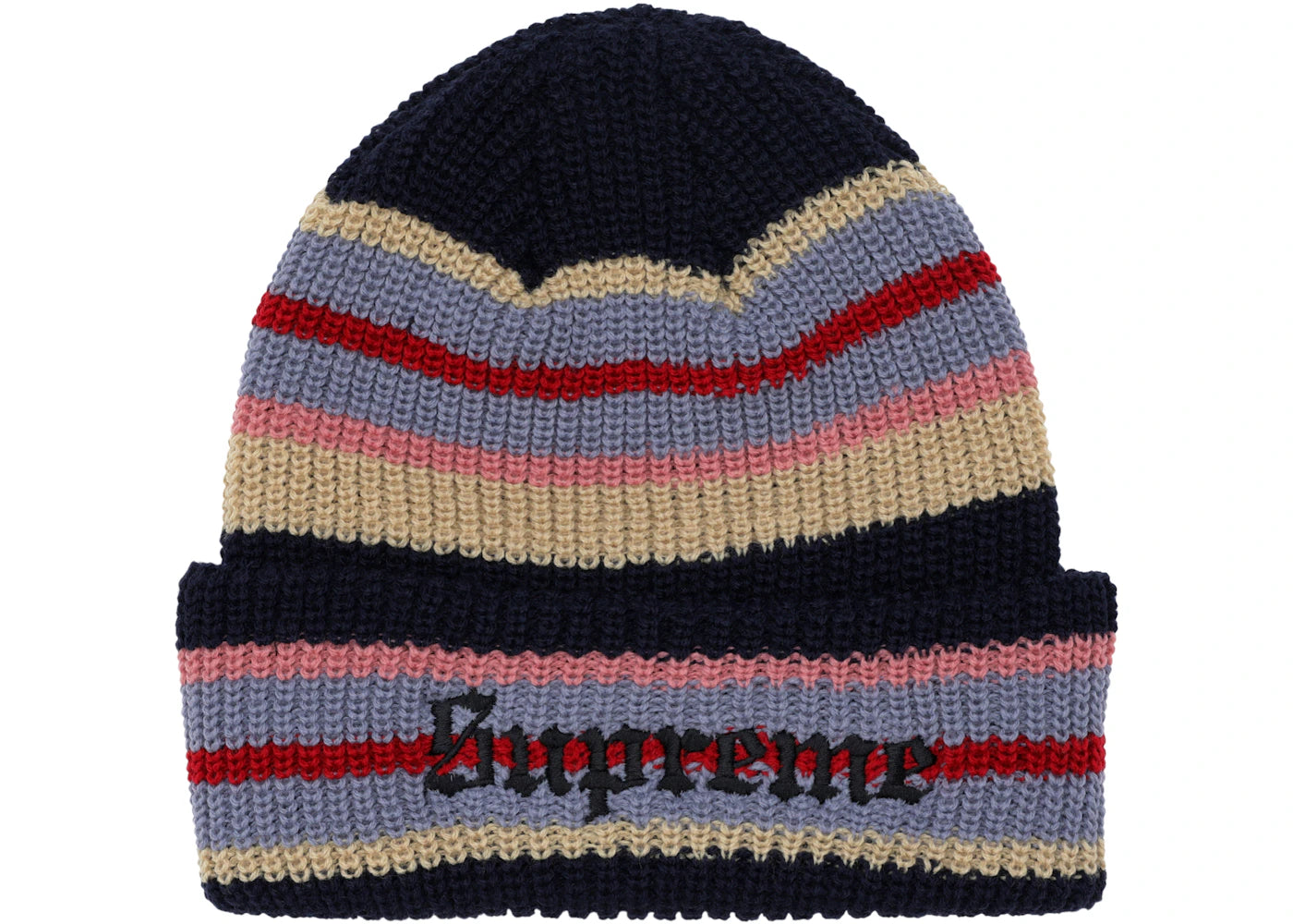 Supreme Bright Stripe Beanie Navy