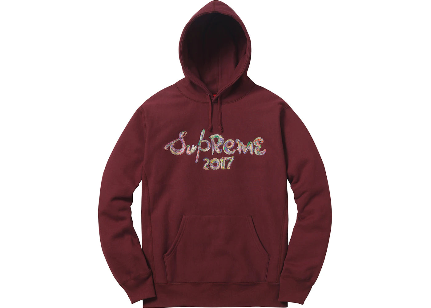 Supreme Brush Logo Hoodie Burgundy