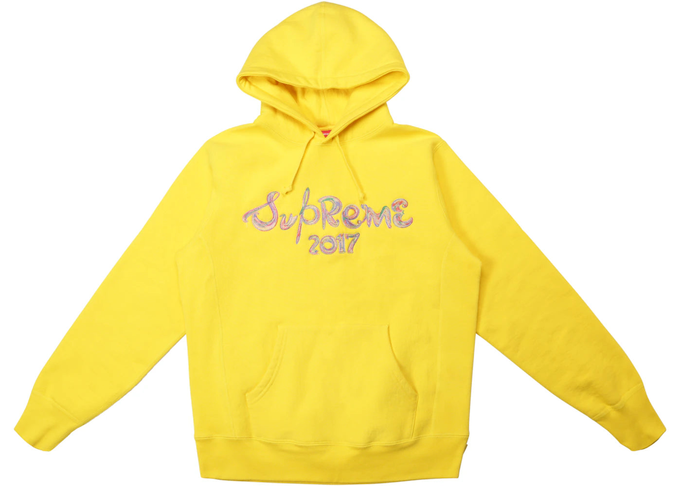 Supreme Brush Logo Hoodie Yellow