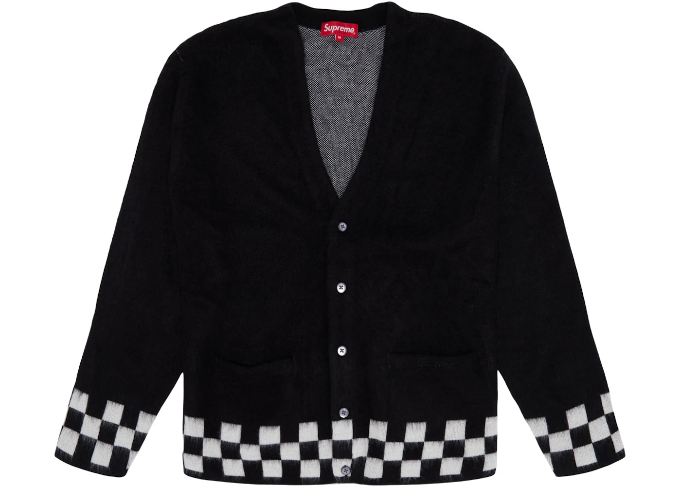 Supreme Brushed Checkerboard Cardigan Black