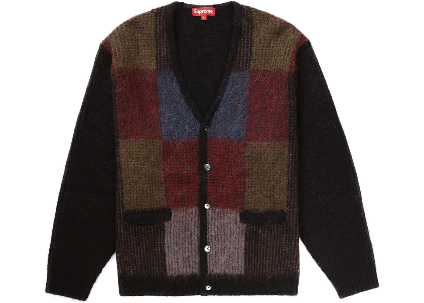 Supreme Brushed Grid Cardigan Black