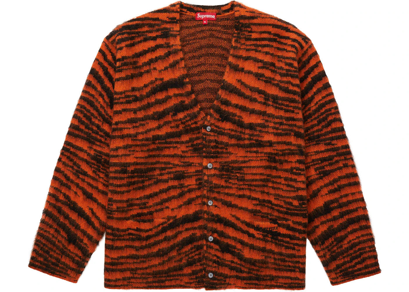 Supreme Brushed Mohair Cardigan Tiger Stripe