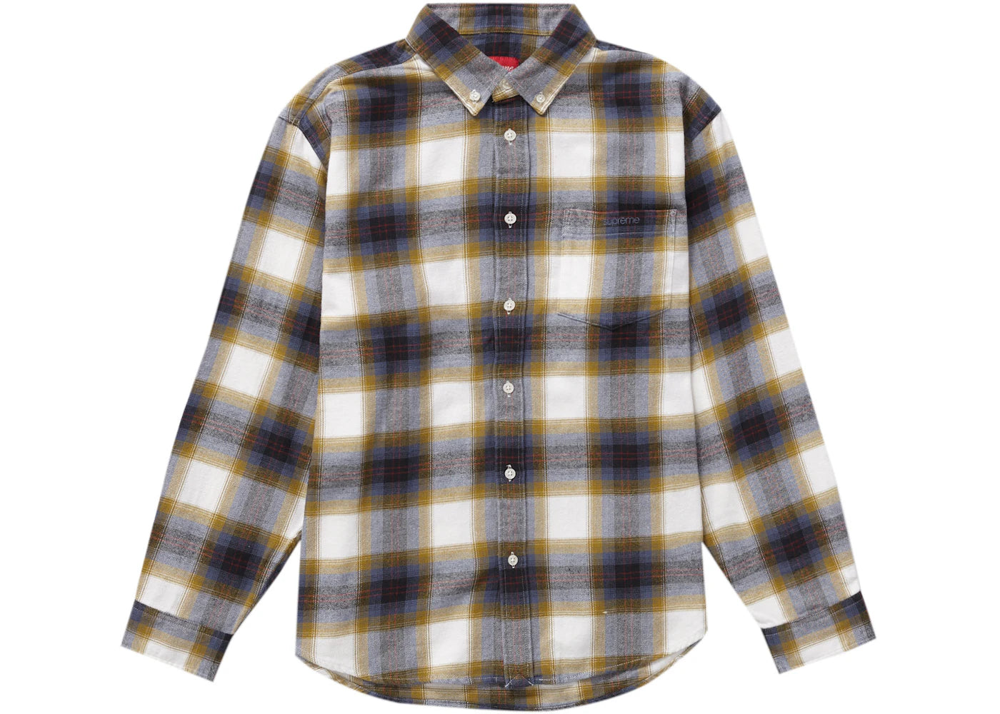 Supreme Brushed Plaid Flannel Shirt Natural