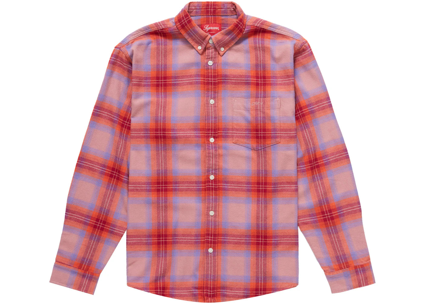 Supreme Brushed Plaid Flannel Shirt Pink