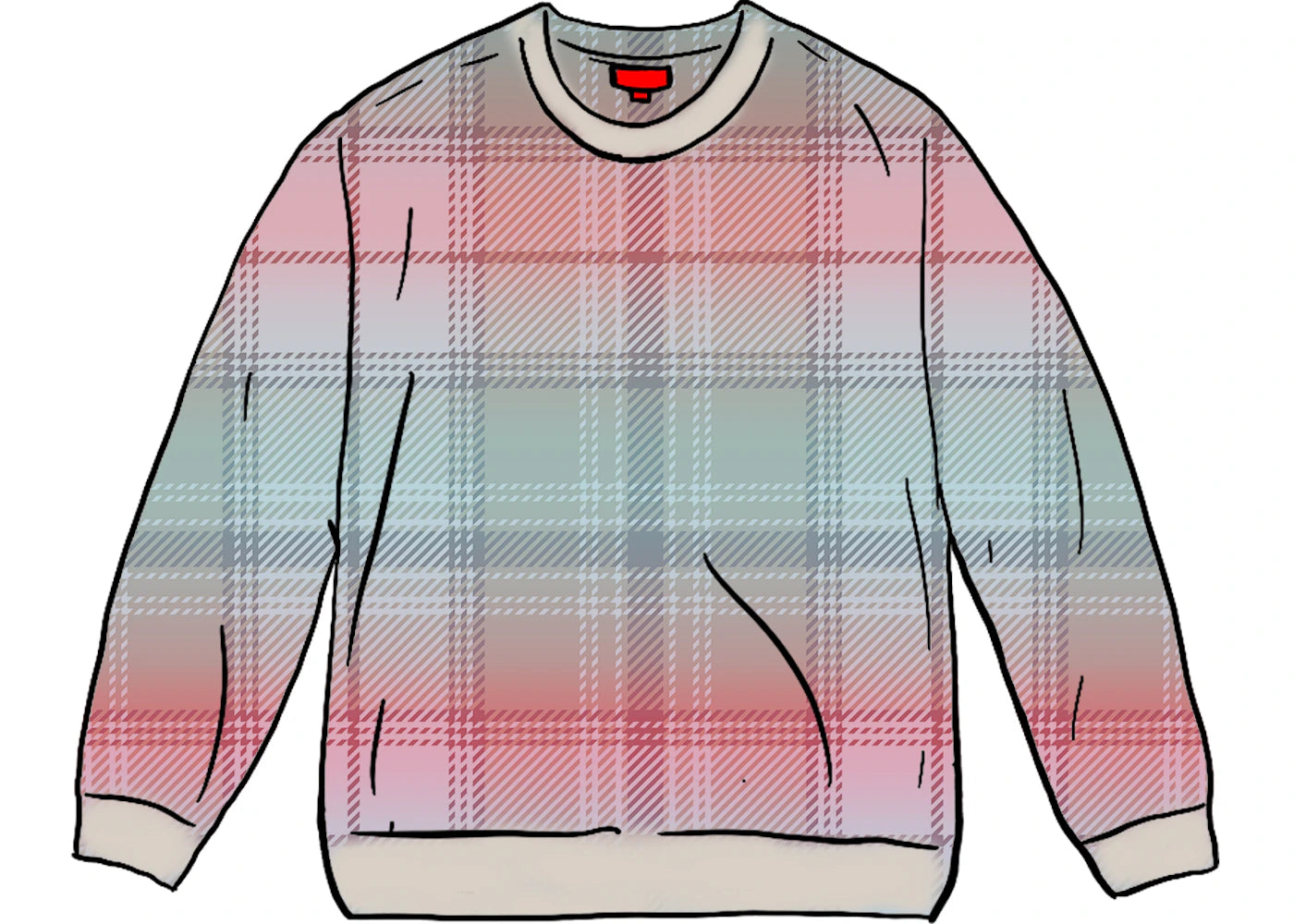 Supreme Brushed Plaid Sweater White