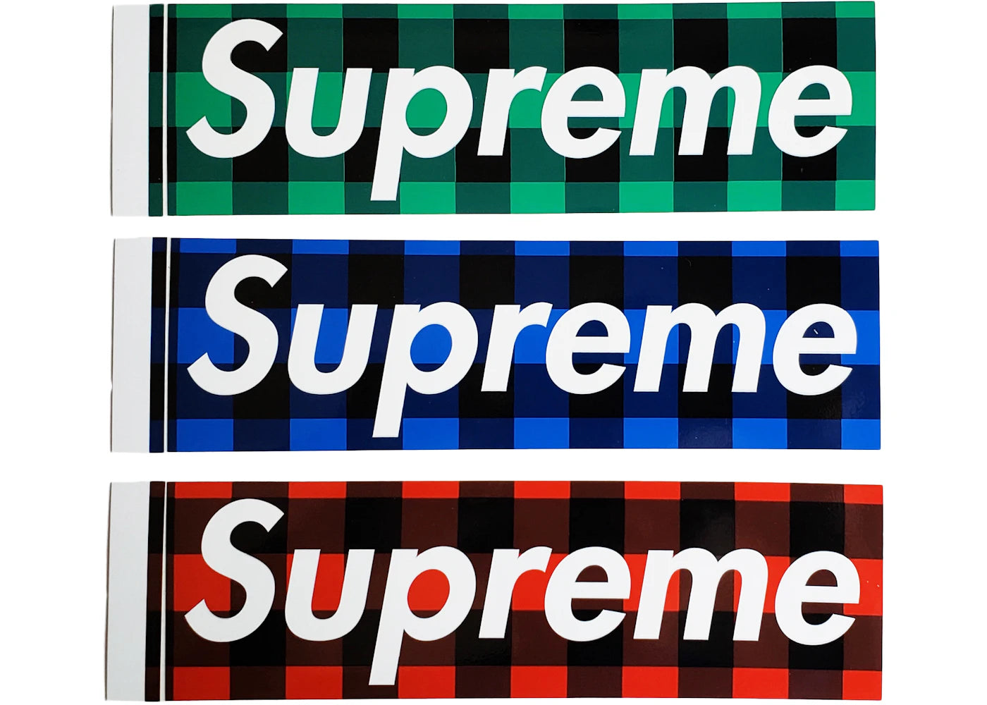 Supreme Buffalo Plaid Box Logo Sticker Set