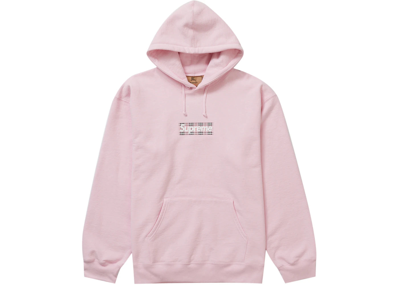 Supreme Burberry Box Logo Hooded Sweatshirt Light Pink