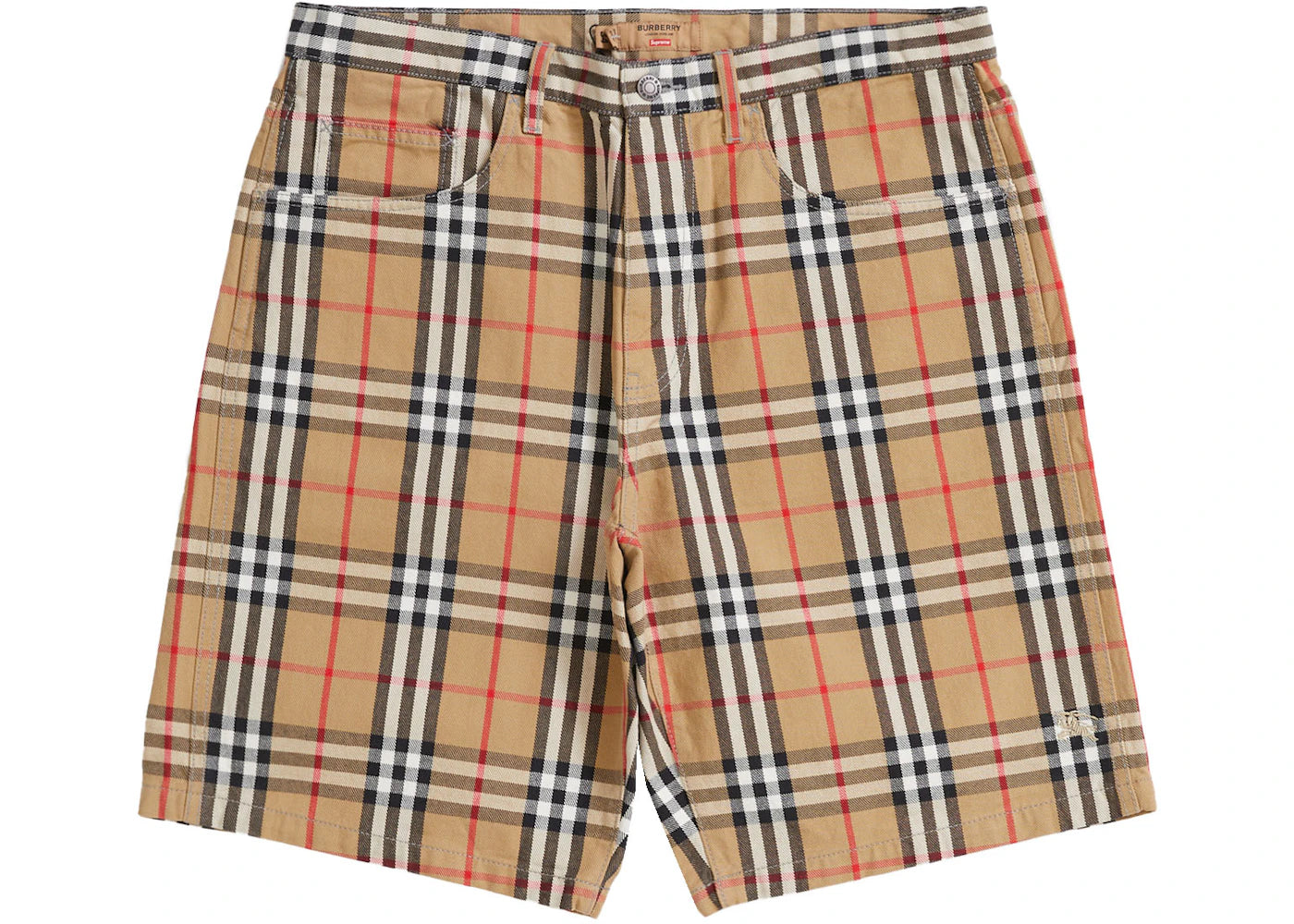 Supreme Burberry Denim Short Beige