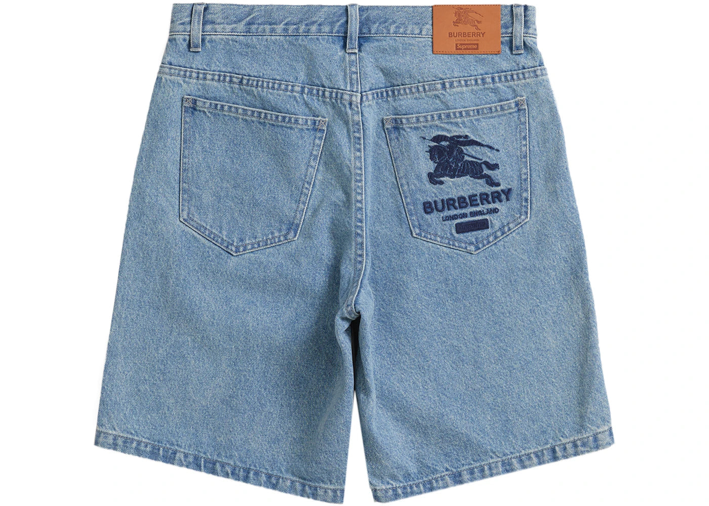 Supreme Burberry Denim Short Washed Blue