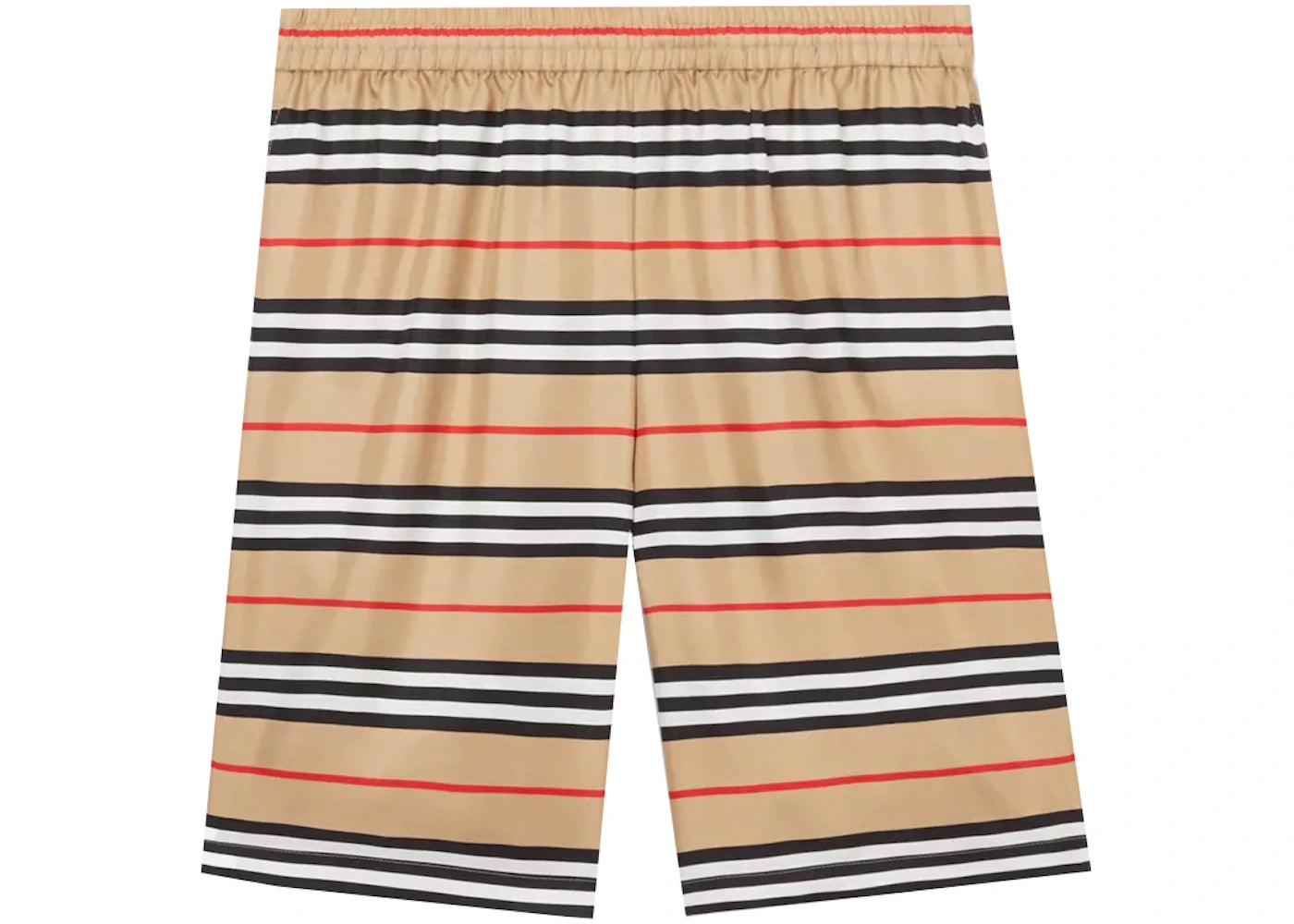 Supreme Burberry Logo Print Silk Twill Shorts Archive Beige