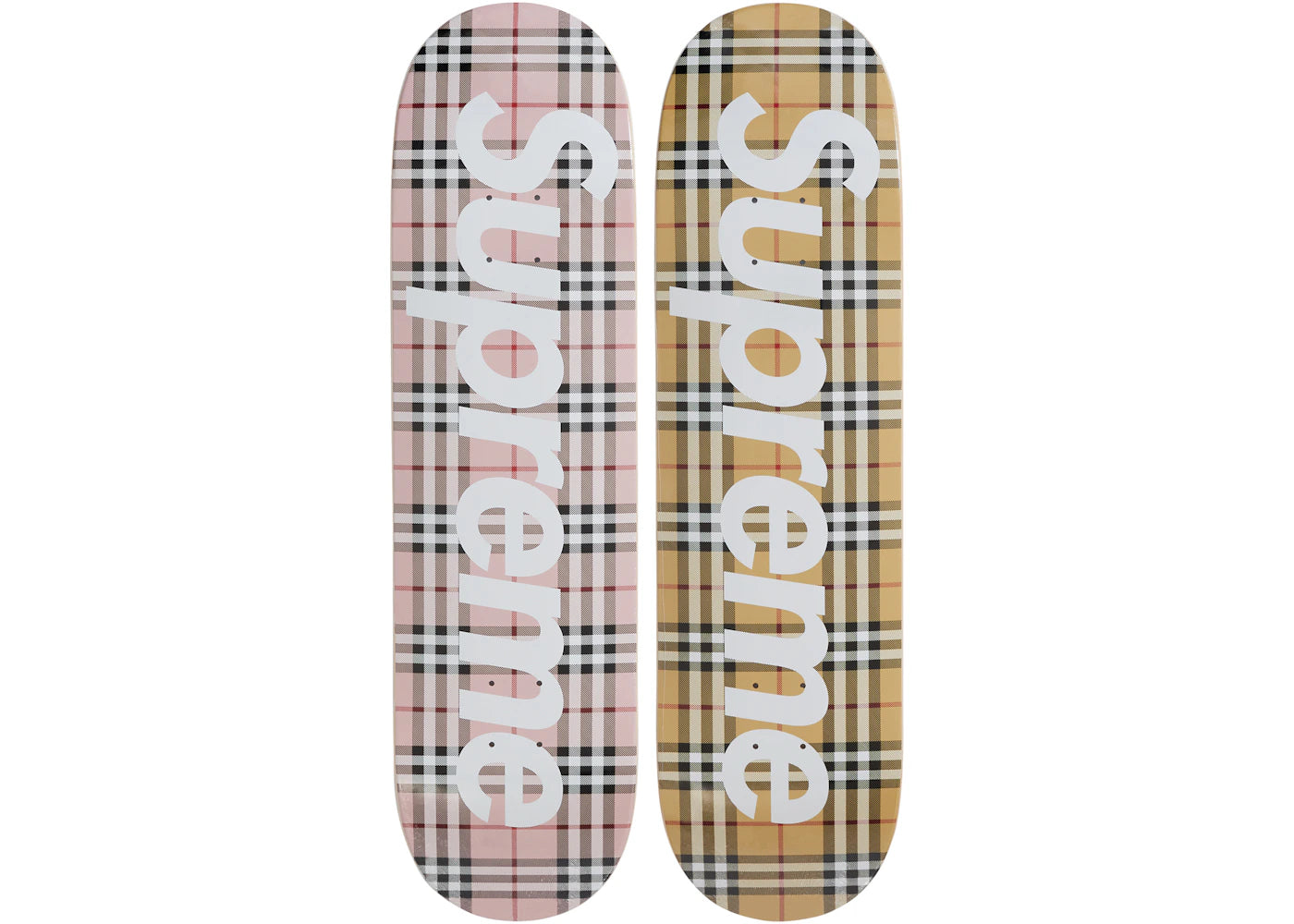 Supreme Burberry Skateboard Deck Set Multi