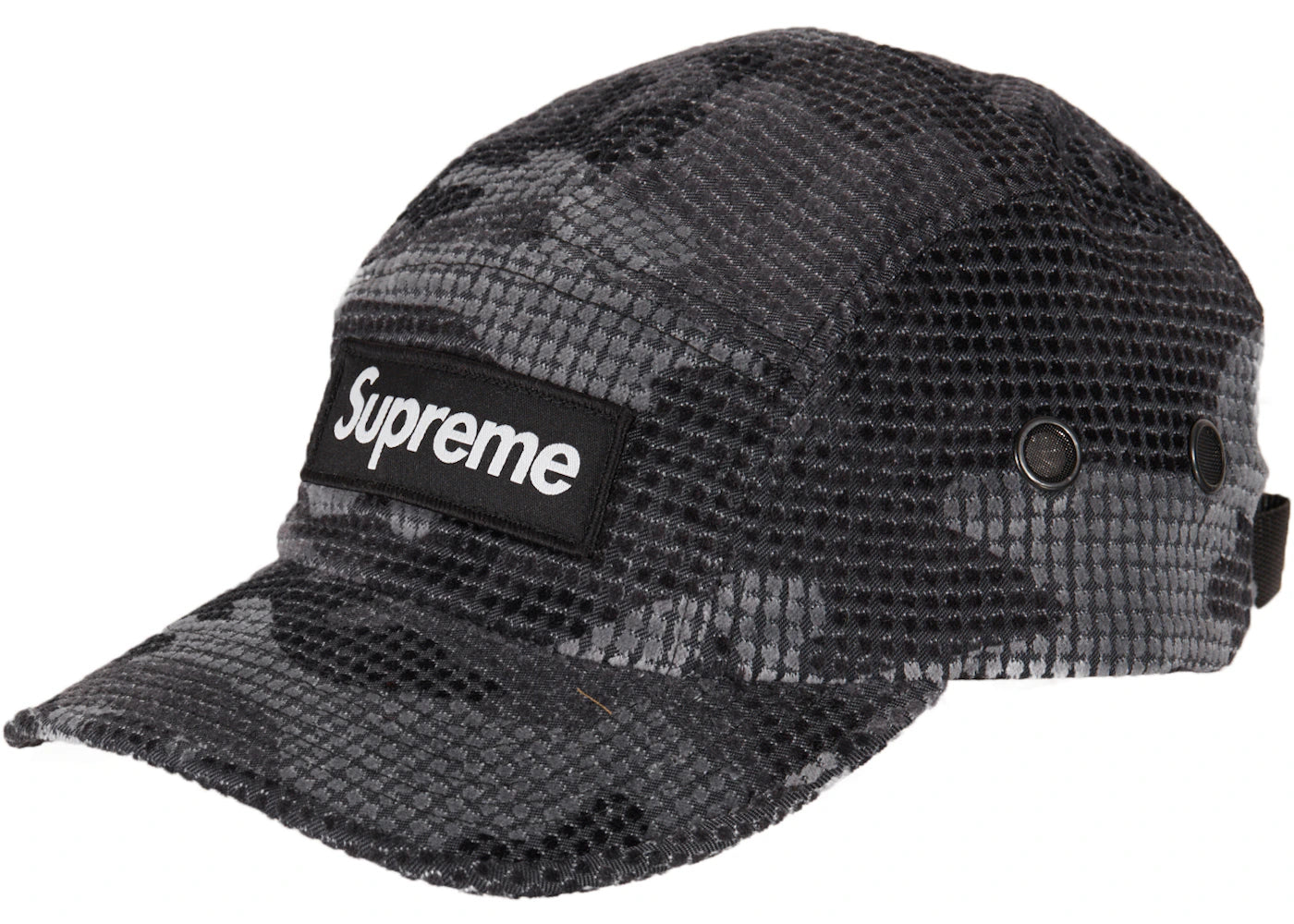 Supreme Camo Grid Velvet Camp Cap Black Camo