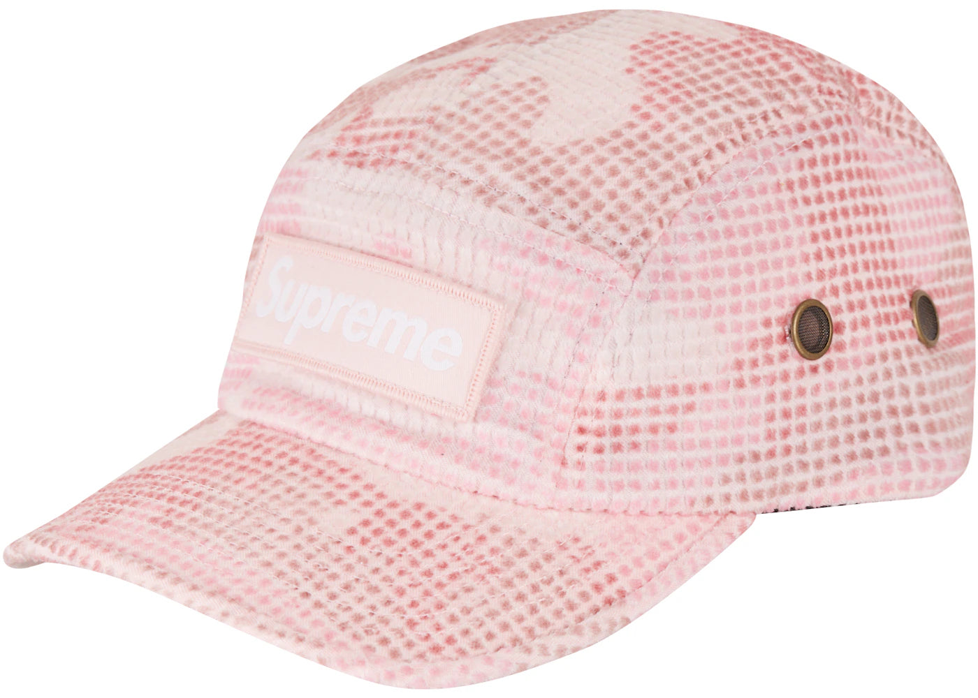 Supreme Camo Grid Velvet Camp Cap Pink Camo
