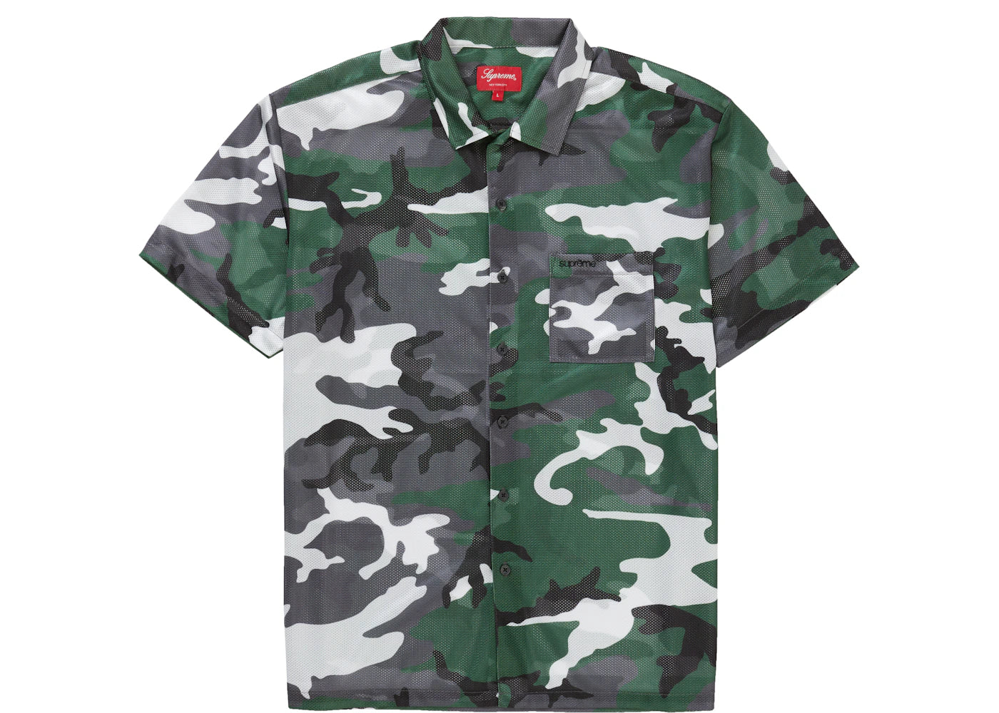 Supreme Camo Mesh S/S Shirt Green