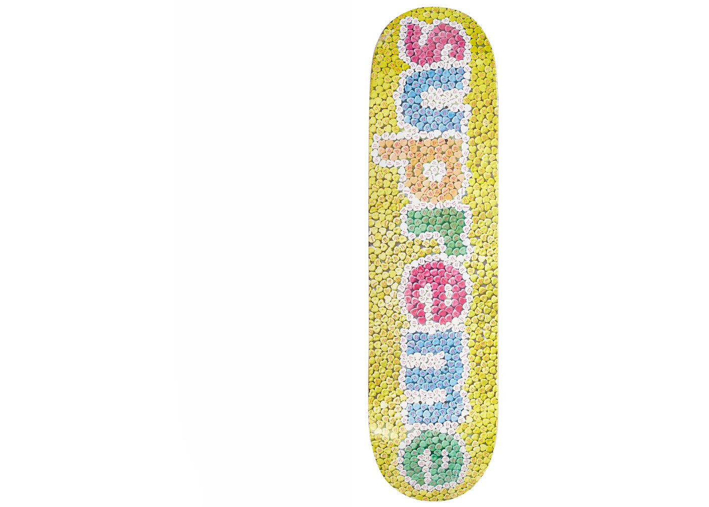 Supreme Candy Hearts Skateboard Deck Yellow