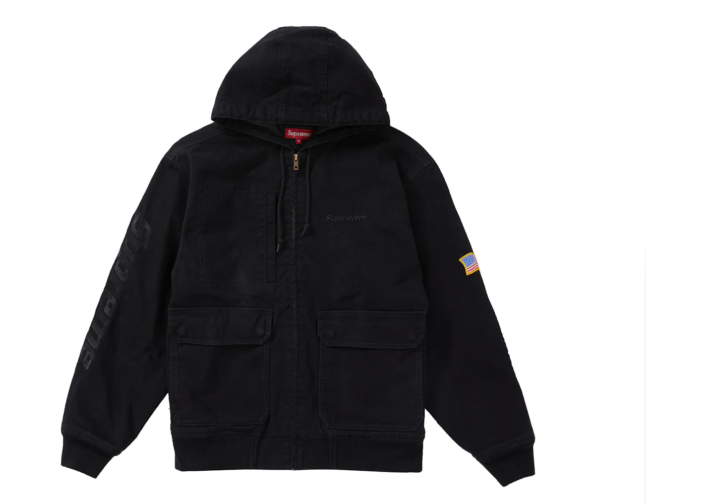 Supreme Canvas Hooded Work Jacket Black