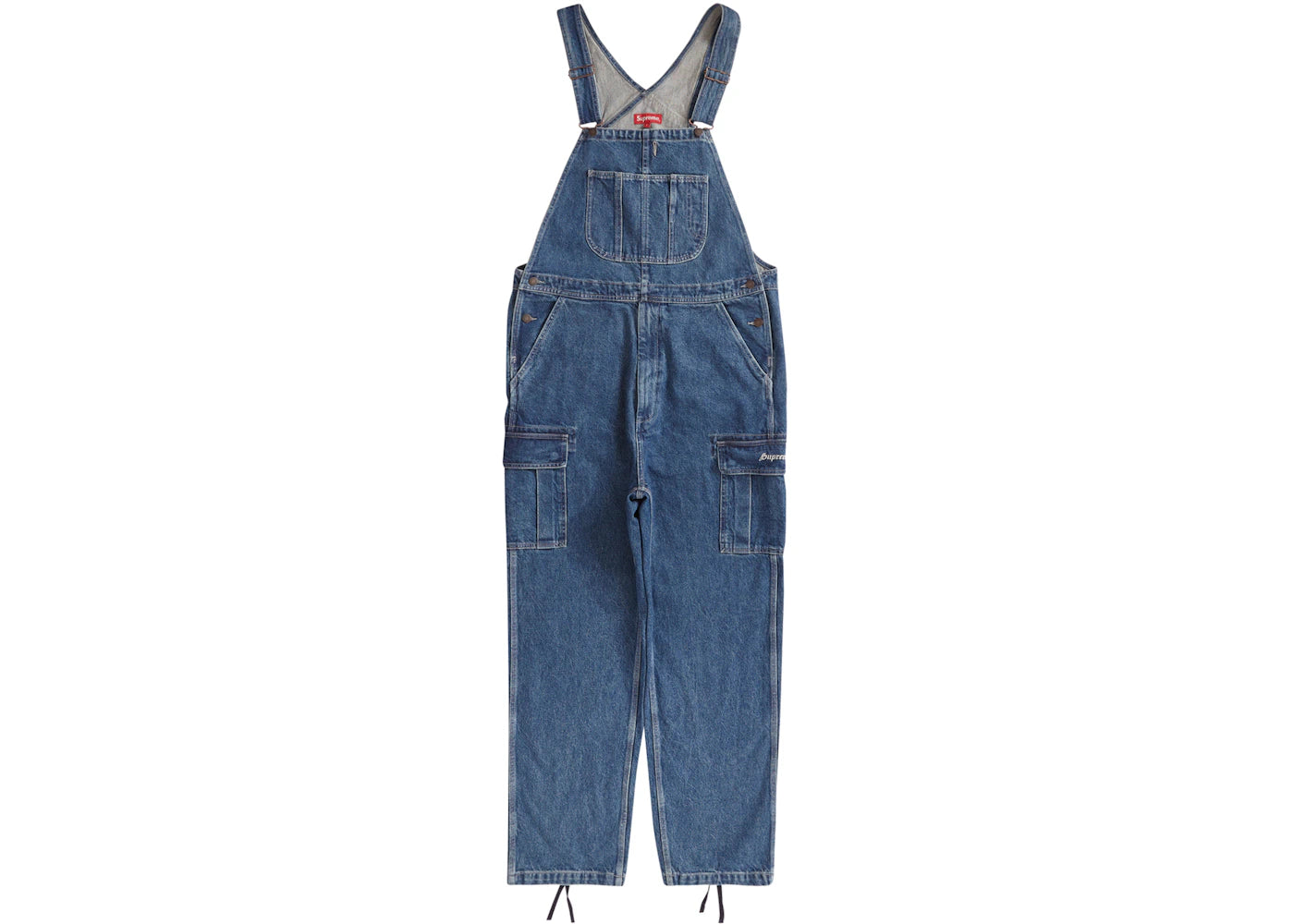 Supreme Cargo Denim Overalls Washed Blue