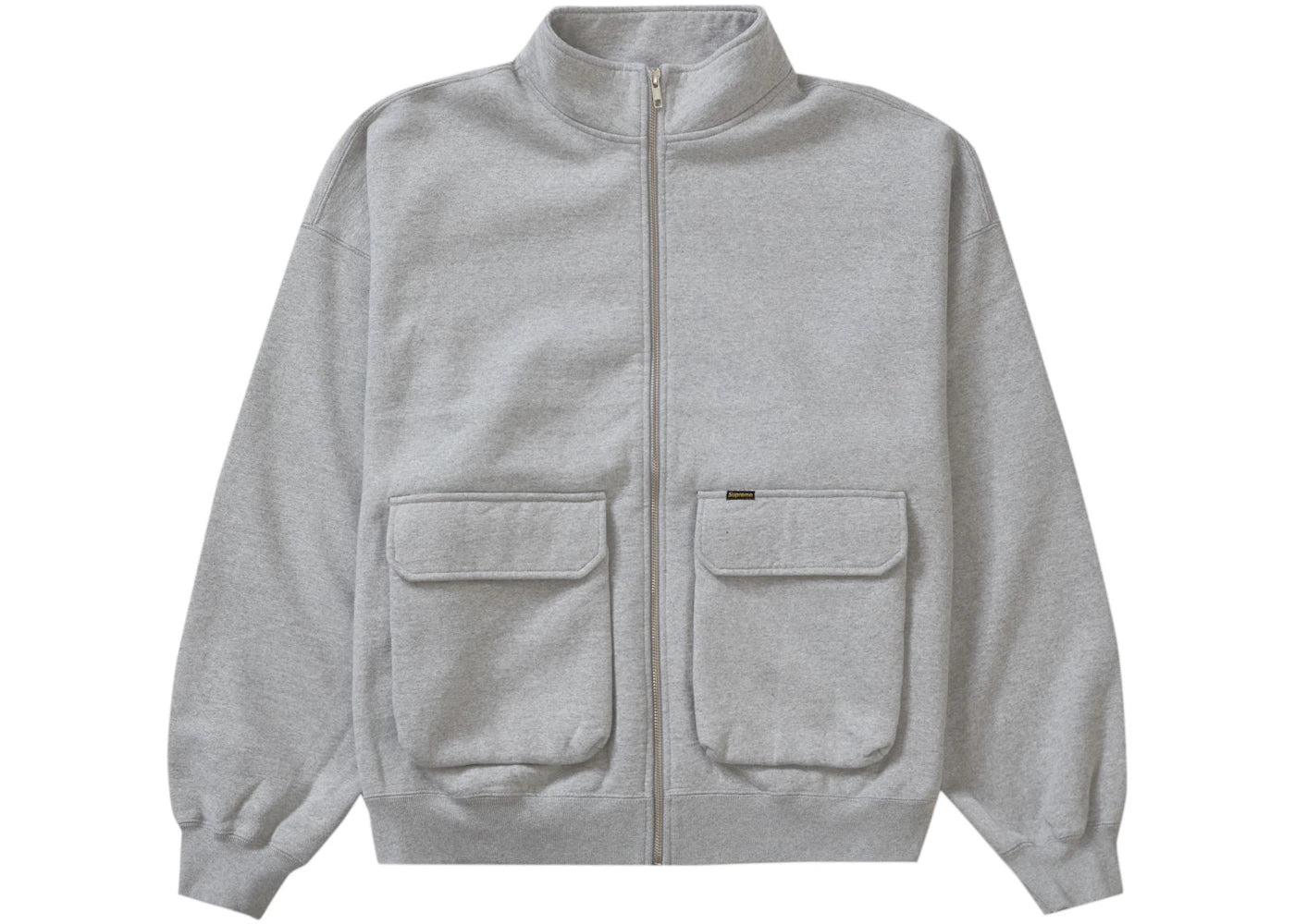 Supreme Cargo Pocket Zip Up Sweatshirt Heather Grey